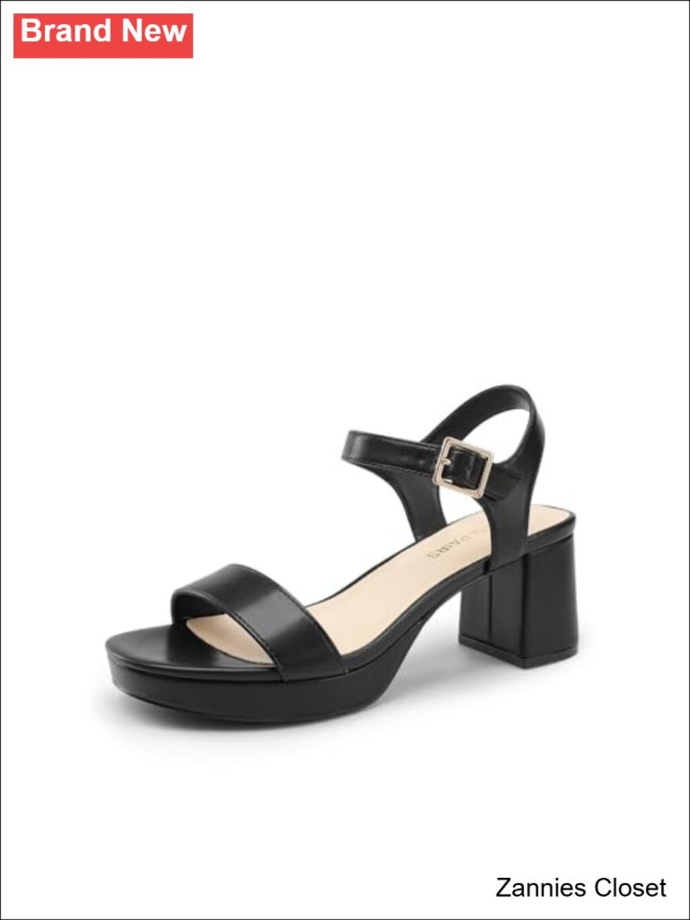 ✨ DREAM PAIRS Women's Platform Block Chunky Heels Sandals Faux Leather